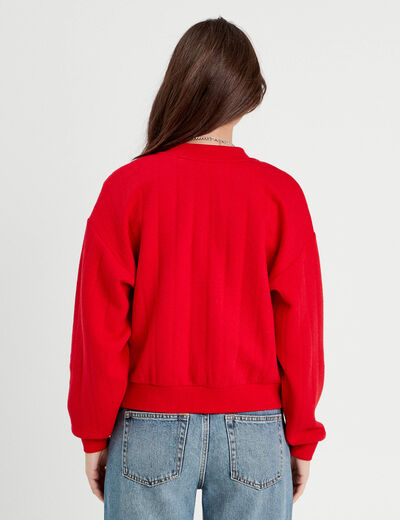 Veste manches longues rouge femme
