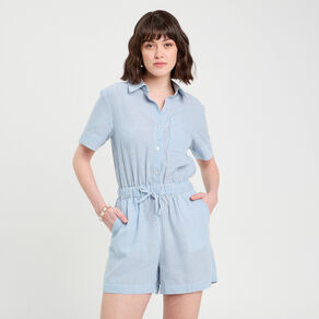 combishort manches courtes bleu ciel femme Combishort manches courtes bleu ciel femme
