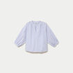 Blouse col v manches 3/4 bleu ciel femme