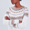 Robe pull droite ecru femme