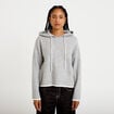 Pull &agrave; capuche gris clair femme