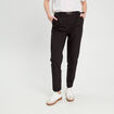 Pantalon cigarette ceinturé noir femme