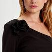 T-shirt asymétrique noir femme