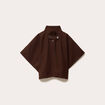Poncho col am&eacute;ricain marron fonc&eacute; femme