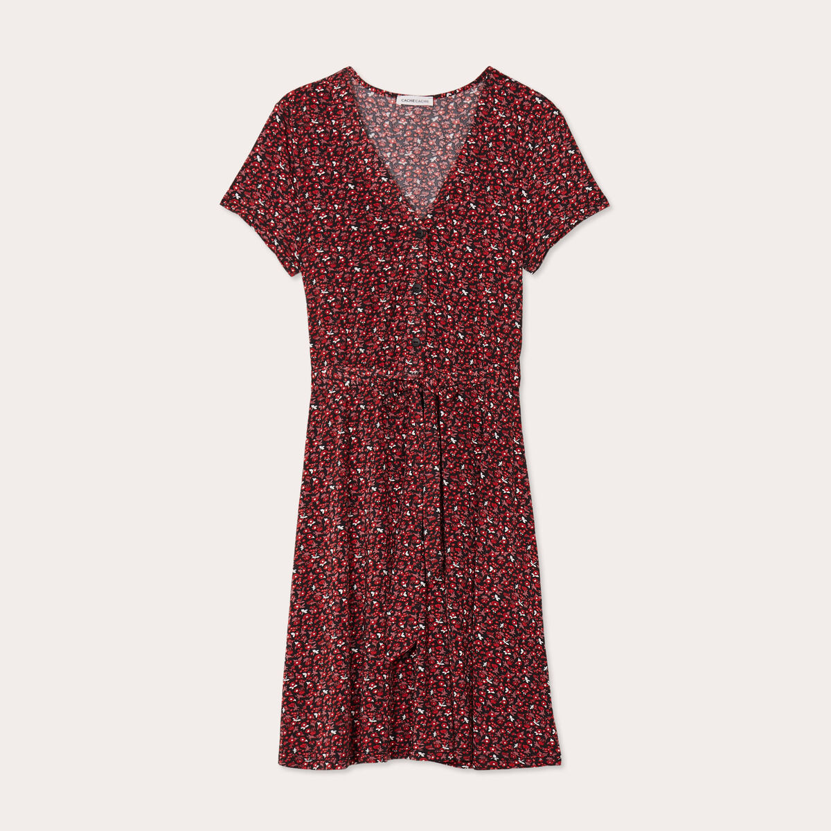 Robe patineuse ceinturée noir femme