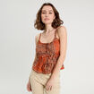 Débardeur bretelles fines terracotta femme