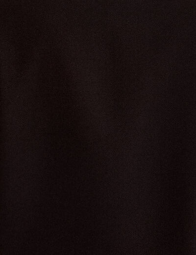 Blazer droit cropped col rond noir femme