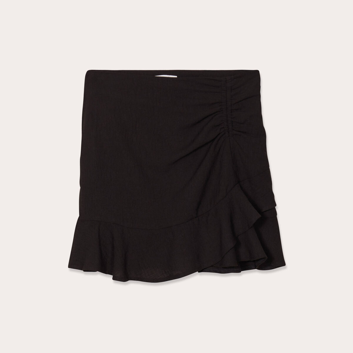 Jupe &eacute;vas&eacute;e fluide volants noir femme