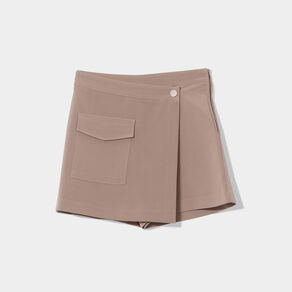 Jupe portefeuille cargo taupe femme