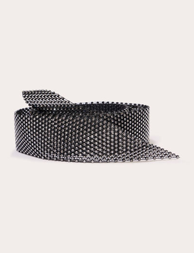 Foulard strass noir femme