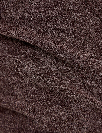 Cache-coeur droit manches longues marron clair femme