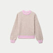 Pull ample col rond manches longues marron femme