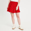 Jupe-short évasée rouge femme