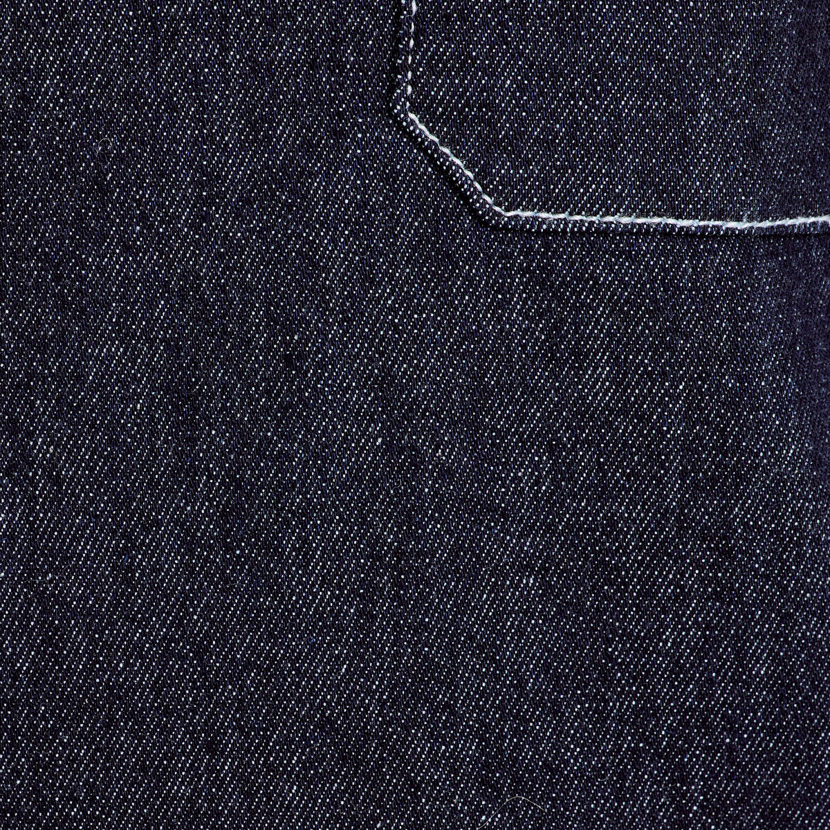 Robe droite courte col v en jean denim brut femme
