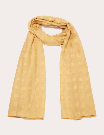 Foulard fils métallisés couleur or femme