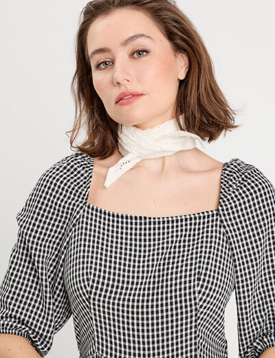 Robe évasée manches 3/4 blanc femme