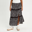 Jupe longue évasée noir femme