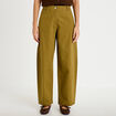 Pantalon chino coupe barrel vert kaki femme
