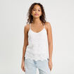Débardeur effet crochet blanc femme