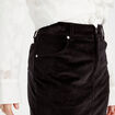 Jupe midi droite velours noir femme