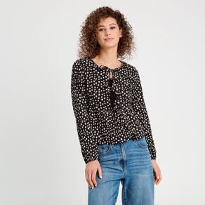 blouse avec noeuds noir femme Blouse avec noeuds noir femme
