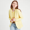 Veste blazer cintrée jaune clair femme