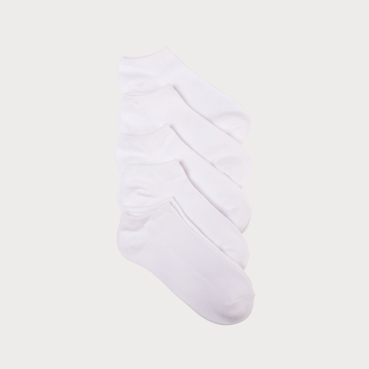 Lot de 5 paires chaussettes unies ecru femme