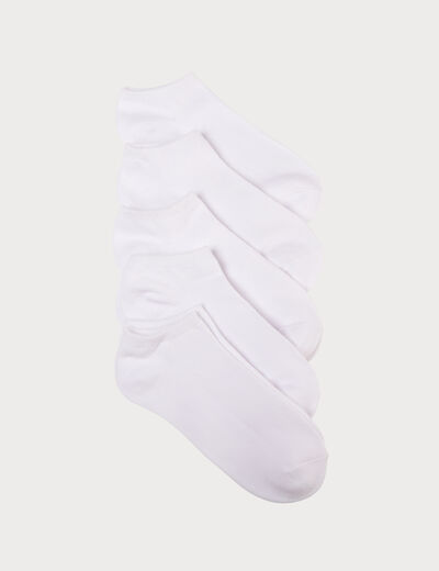 Lot de 5 paires chaussettes unies ecru femme