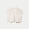 Kimono sans manches fausse fourrure ecru femme