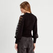 Pull manches longues dentelle noir femme