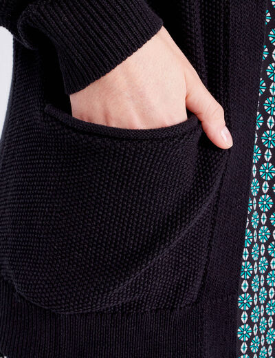 Gilet manches longues noir femme