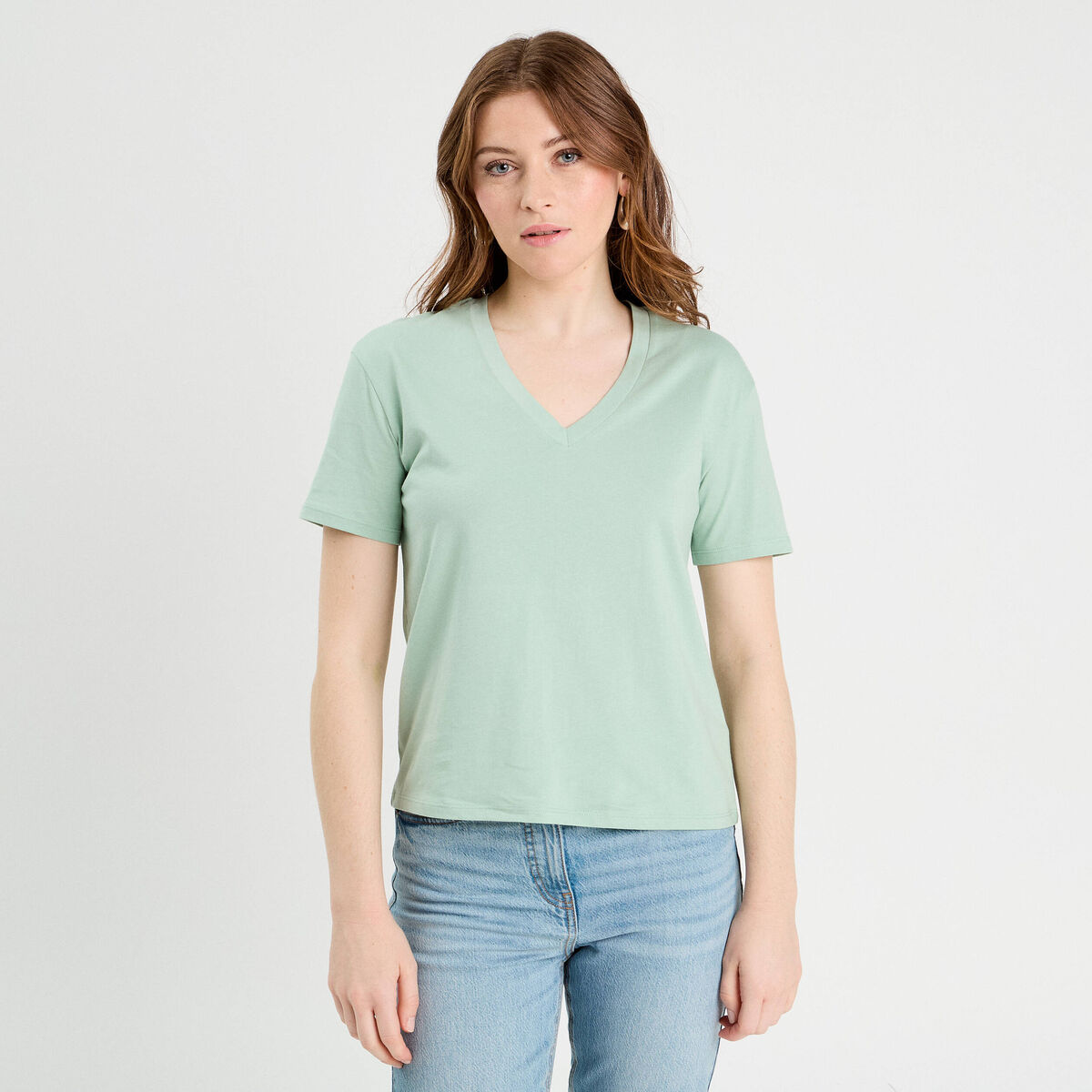 T-shirt manches courtes vert clair femme