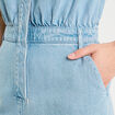 Combishort flare en jean denim bleach femme