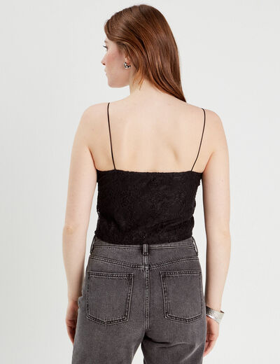 Débardeur dentelle noir femme