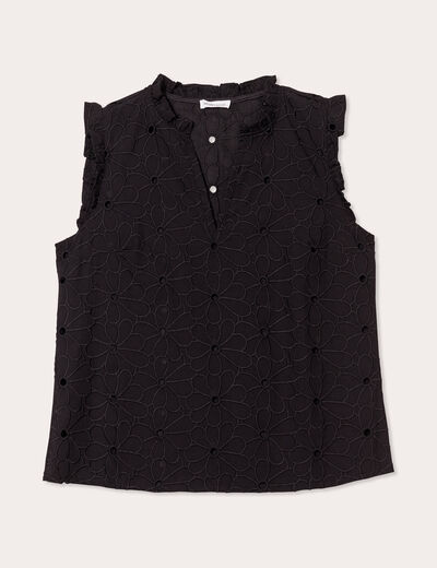 Blouse sans manches noir femme