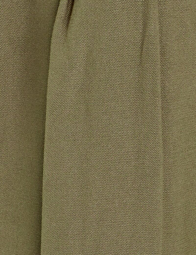 Pantalon large avec pinces vert kaki femme