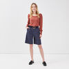 bermuda droit bleu clair femme