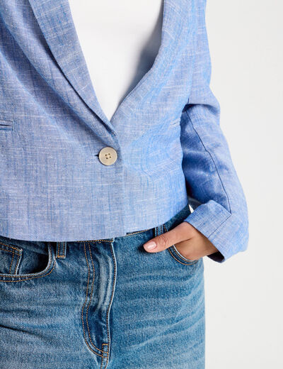 Veste esprit blazer bleu gris femme