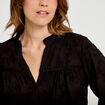 Blouse droite col rond manches longues noir femme