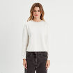 T-shirt col détails bijoux ecru femme