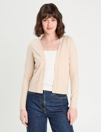 Gilet manches longues sable femme