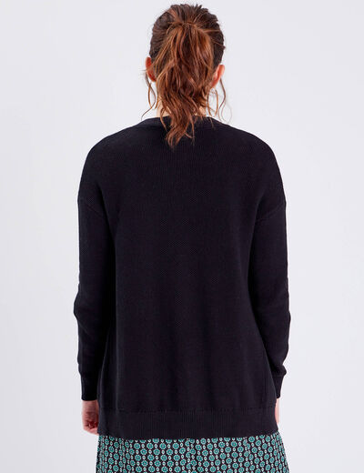Gilet manches longues noir femme