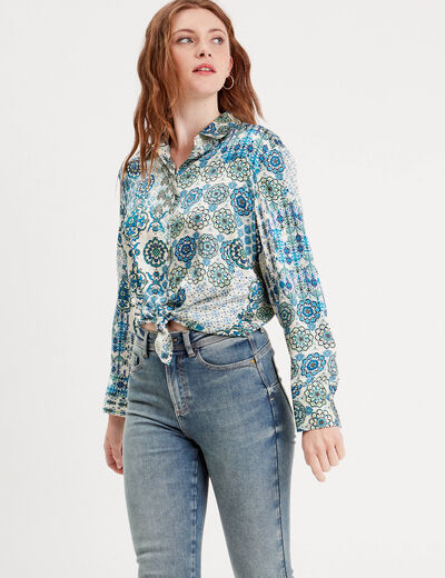 Chemise manches longues blanc femme
