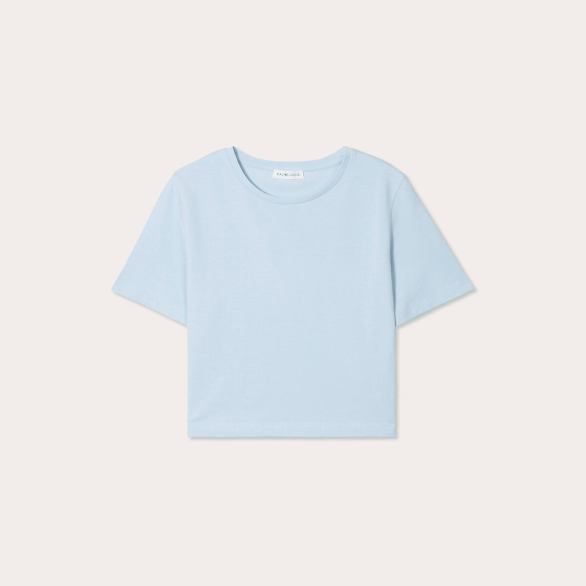 T-shirt cropped bleu clair femme