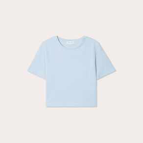 T-shirt cropped bleu clair femme