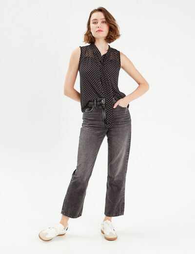 Chemise sans manches noir femme