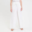 Pantalon large ecru femme