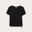 T-shirt manches courtes brodé noir femme