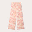 Pantalon large avec ceinture beige femme
