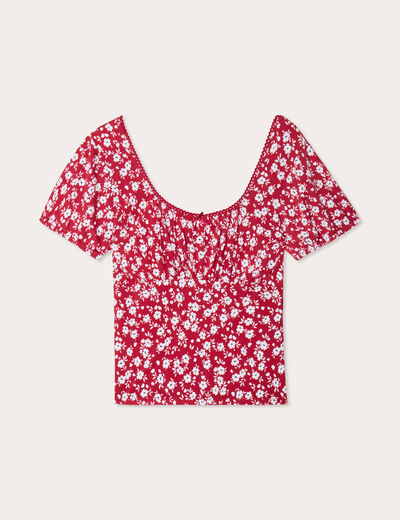 Blouse manches courtes bordeaux femme